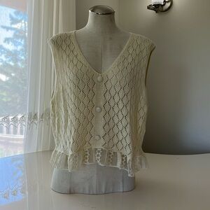 Cider cream lace knit vest (please see measurements)